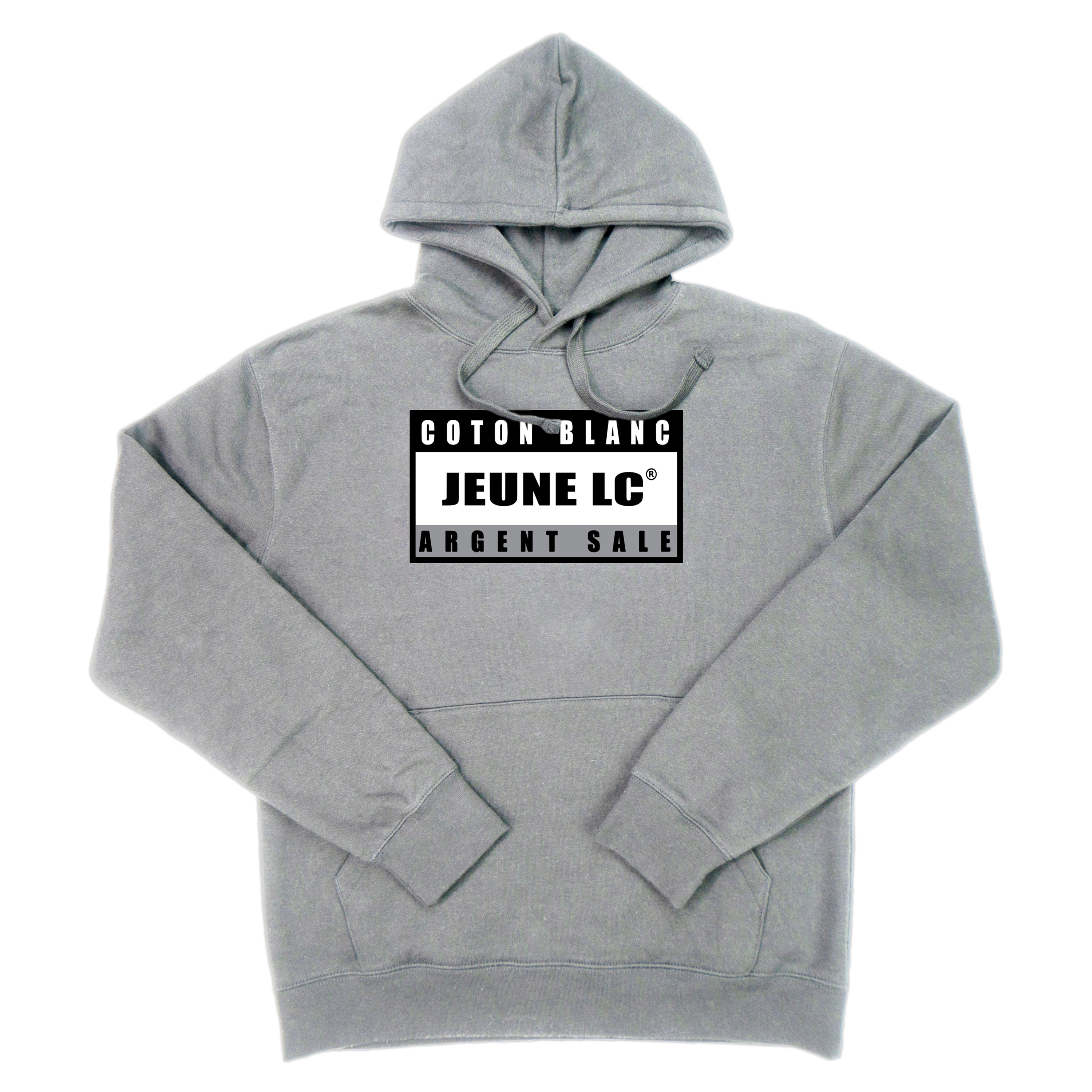 Hoodie logo “Coton Blanc Argent Sale“