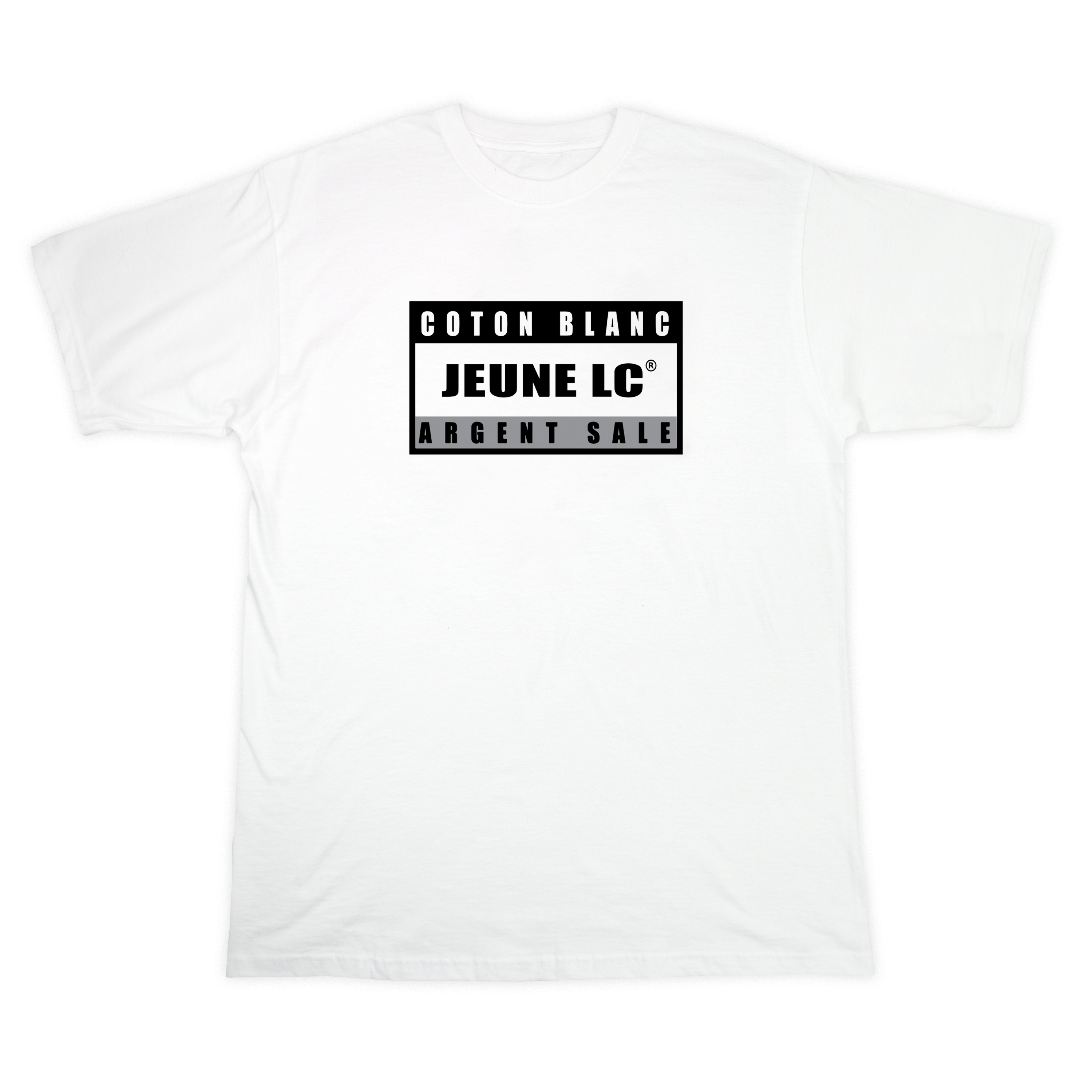 T-shirt logo “Coton Blanc Argent Sale“